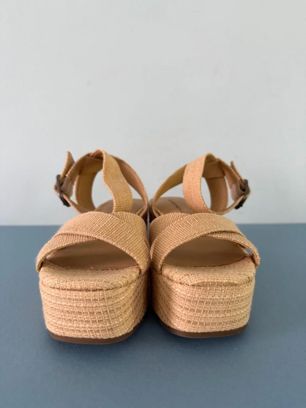 Lucky Brand‎ Bainda Natural Espadrille Wedge Ankle Strap Sandals